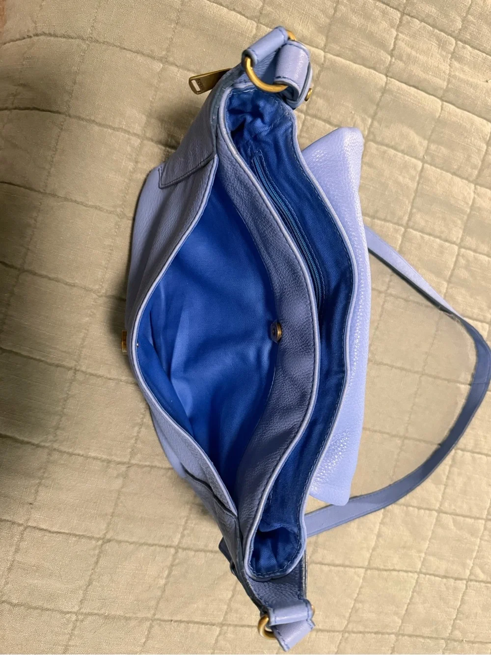 Fossil Light Blue Leather Crossbody